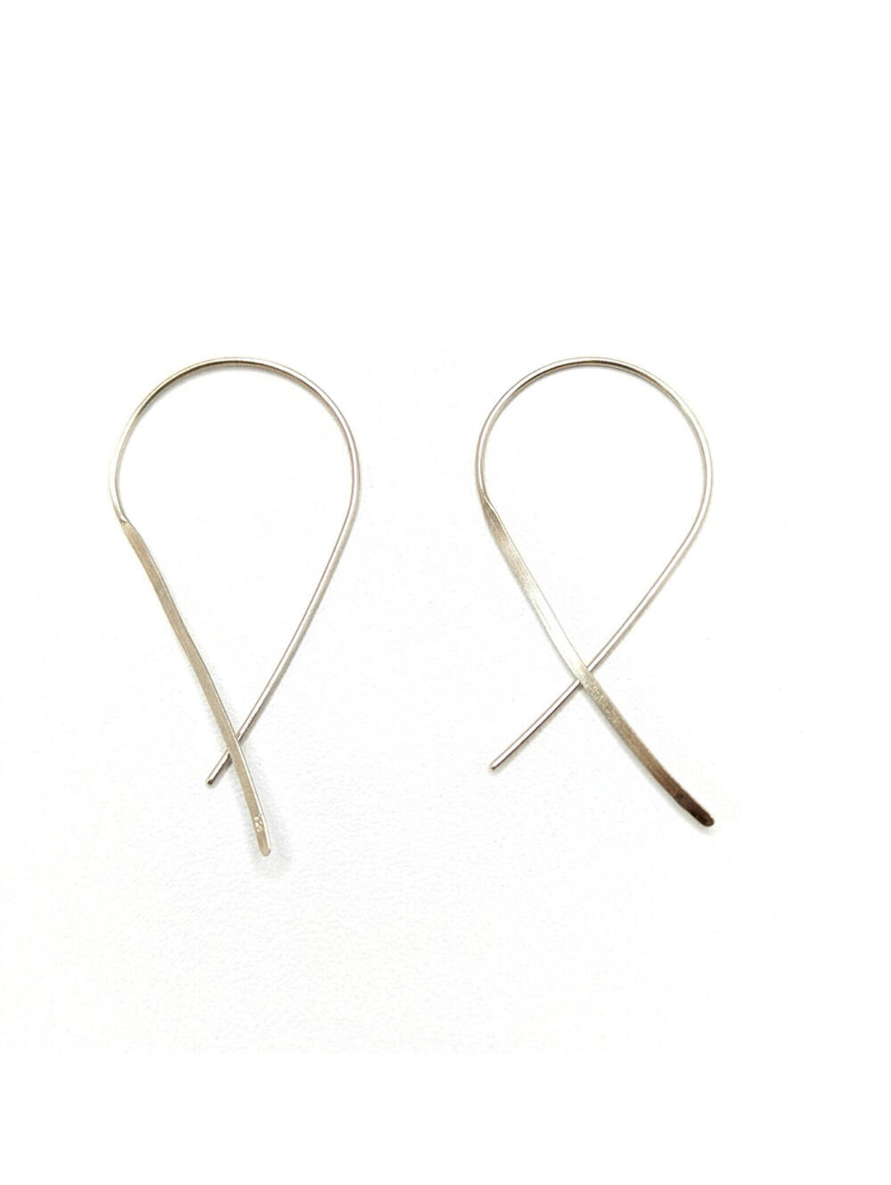 Sterling Silver 925 Threader Earrings Long Teardrop Minimalist Dangle 1.6g